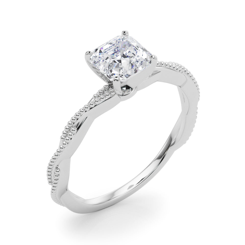 Signature Twisted Engagement Ring Round Diamond Engagement Ring — 9K/18K Gold & Platinum