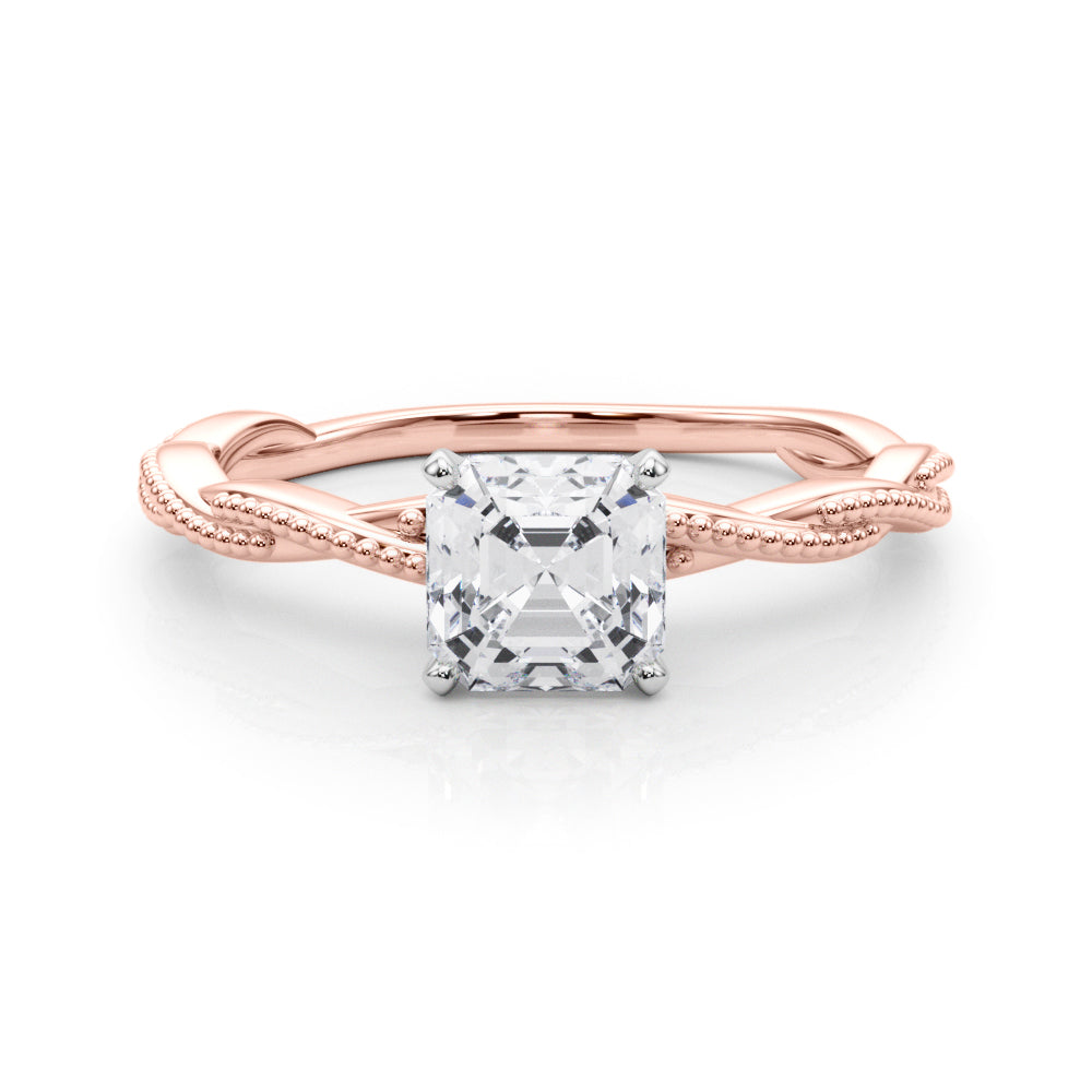 Signature Twisted Engagement Ring Round Diamond Engagement Ring — 9K/18K Gold & Platinum