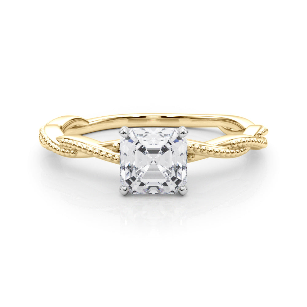 Signature Twisted Engagement Ring Round Diamond Engagement Ring — 9K/18K Gold & Platinum