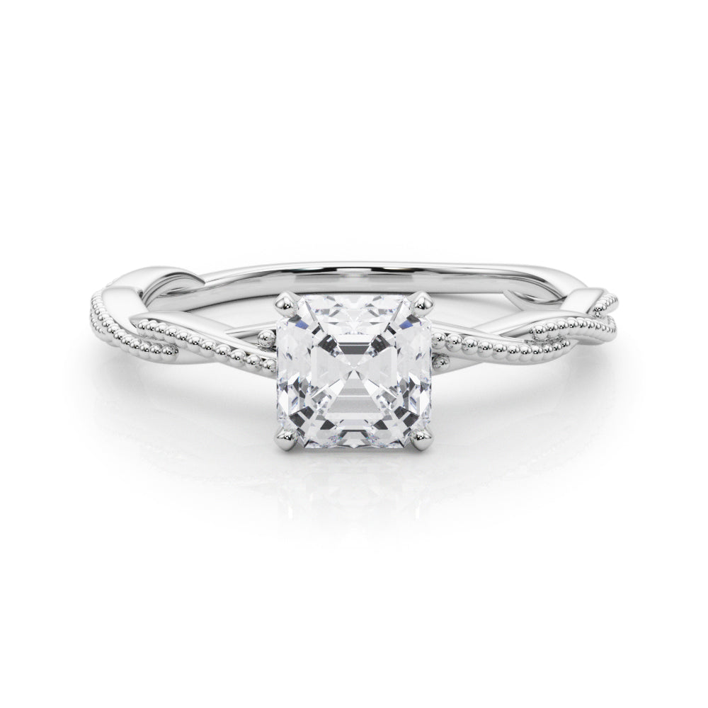 Signature Twisted Engagement Ring Round Diamond Engagement Ring — 9K/18K Gold & Platinum