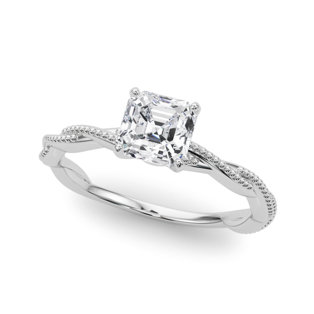Signature Twisted Engagement Ring Round Diamond Engagement Ring — 9K/18K Gold & Platinum