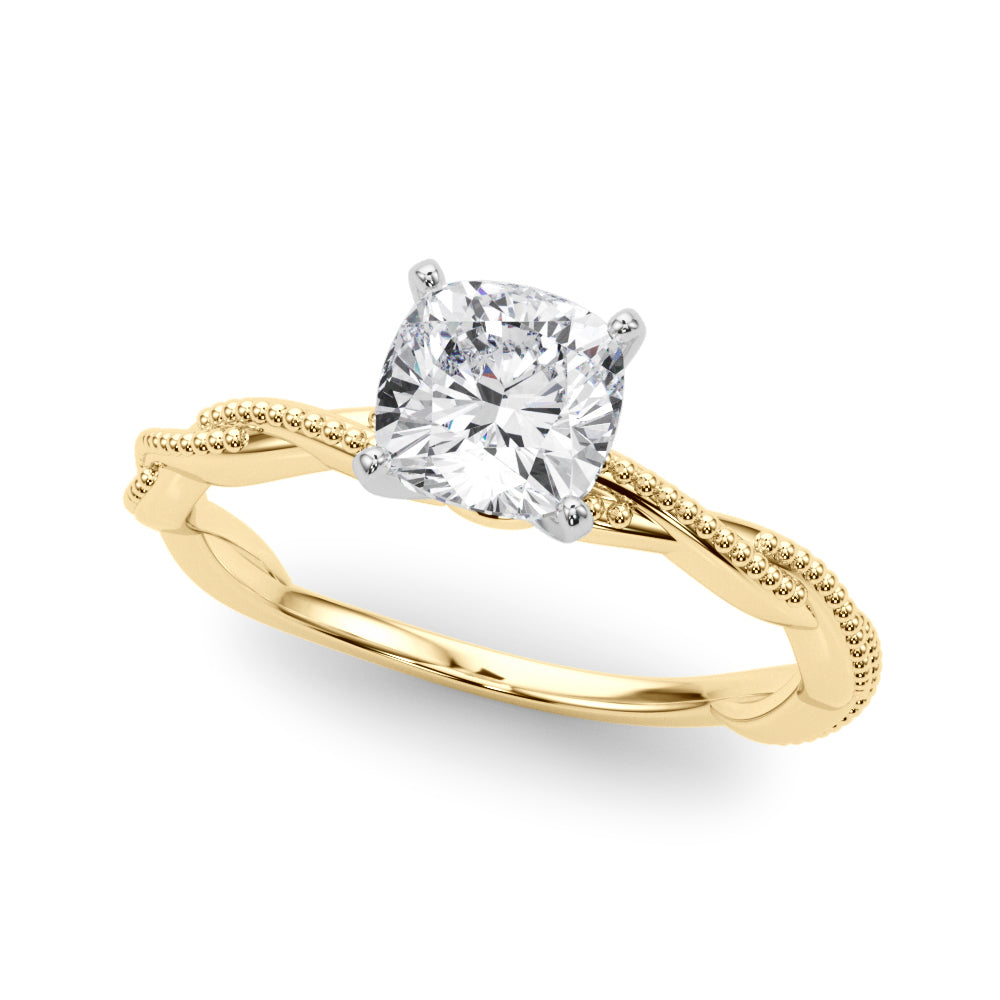Signature Twisted Engagement Ring Round Diamond Engagement Ring — 9K/18K Gold & Platinum