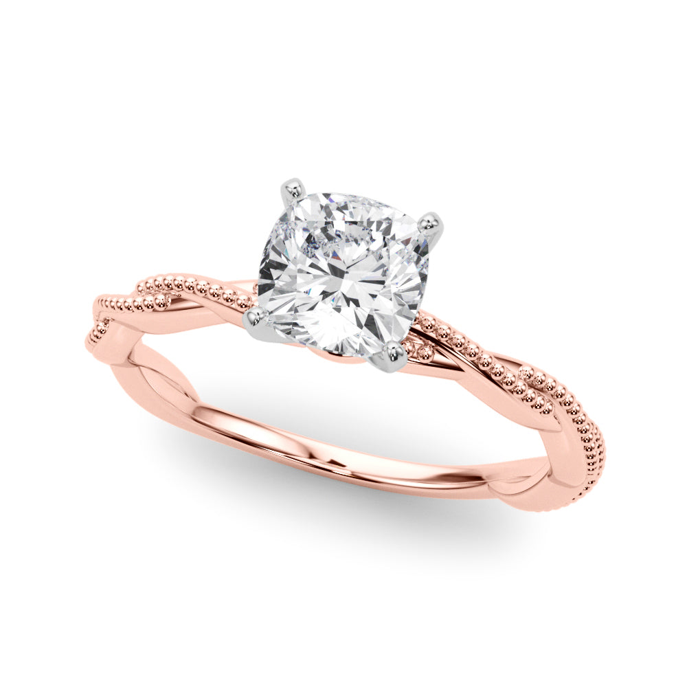 Signature Twisted Engagement Ring Round Diamond Engagement Ring — 9K/18K Gold & Platinum