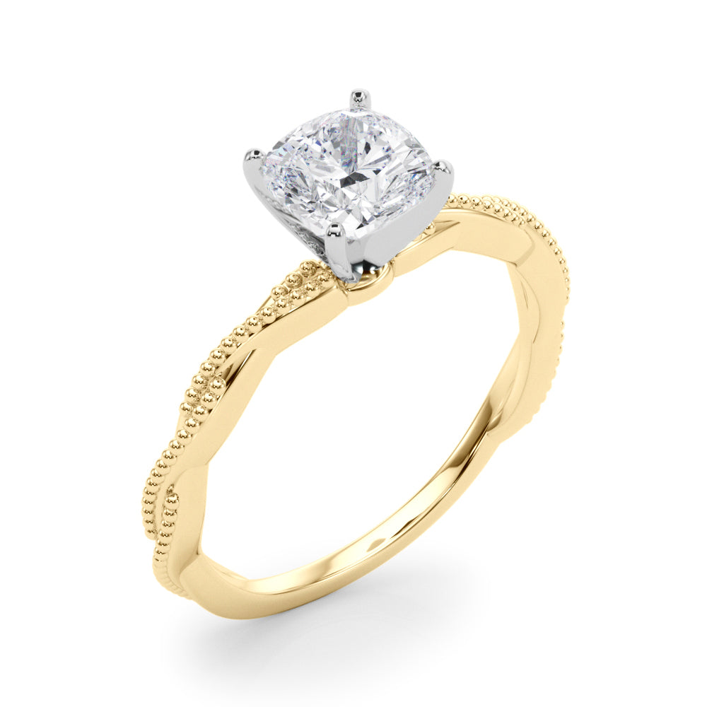 Signature Twisted Engagement Ring Round Diamond Engagement Ring — 9K/18K Gold & Platinum