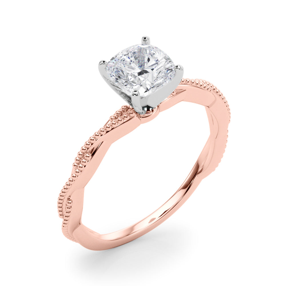 Signature Twisted Engagement Ring Round Diamond Engagement Ring — 9K/18K Gold & Platinum
