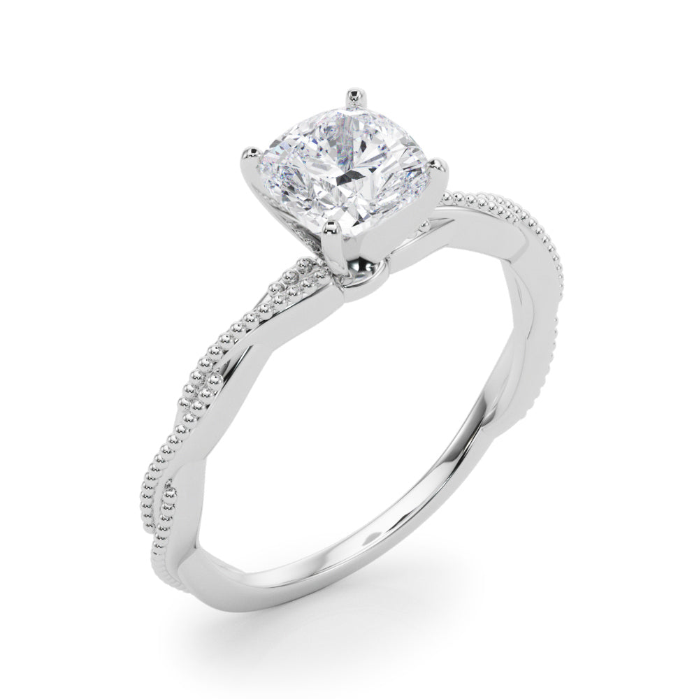 Signature Twisted Engagement Ring Round Diamond Engagement Ring — 9K/18K Gold & Platinum