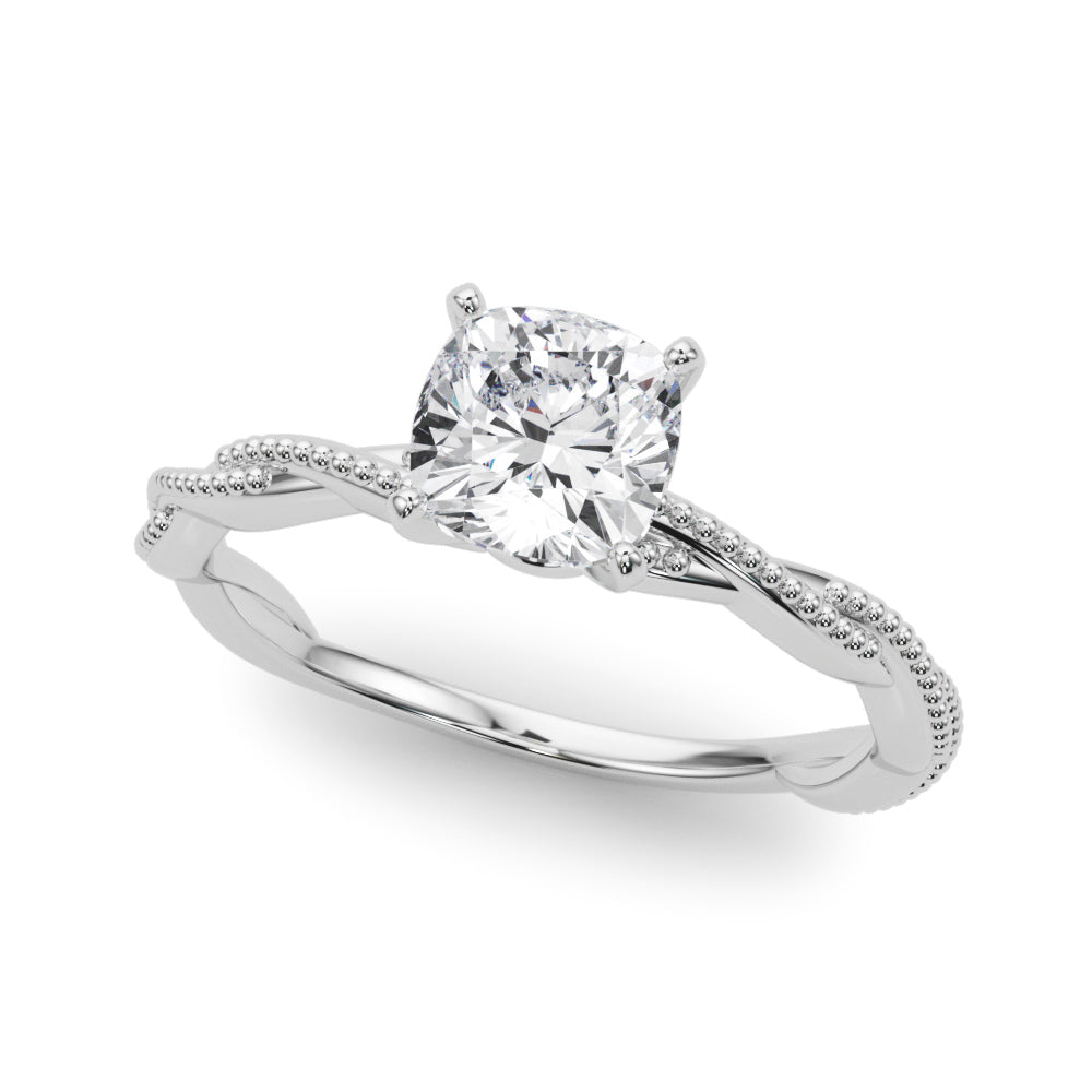 Signature Twisted Engagement Ring Round Diamond Engagement Ring — 9K/18K Gold & Platinum