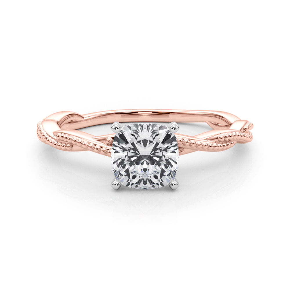 Signature Twisted Engagement Ring Round Diamond Engagement Ring — 9K/18K Gold & Platinum