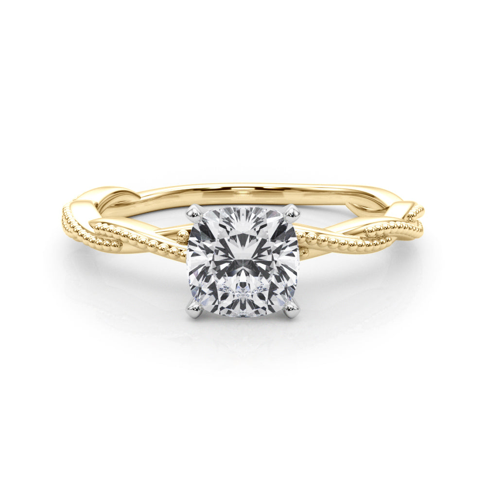 Signature Twisted Engagement Ring Round Diamond Engagement Ring — 9K/18K Gold & Platinum
