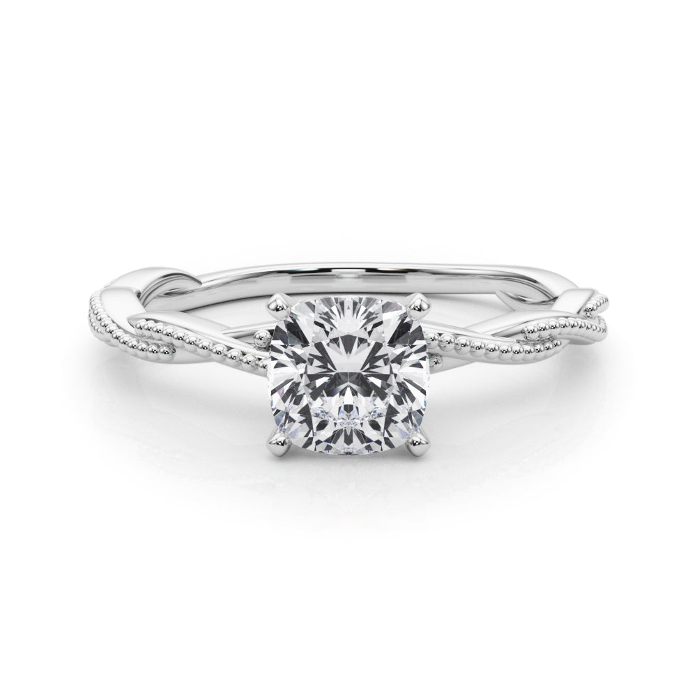 Signature Twisted Engagement Ring Round Diamond Engagement Ring — 9K/18K Gold & Platinum