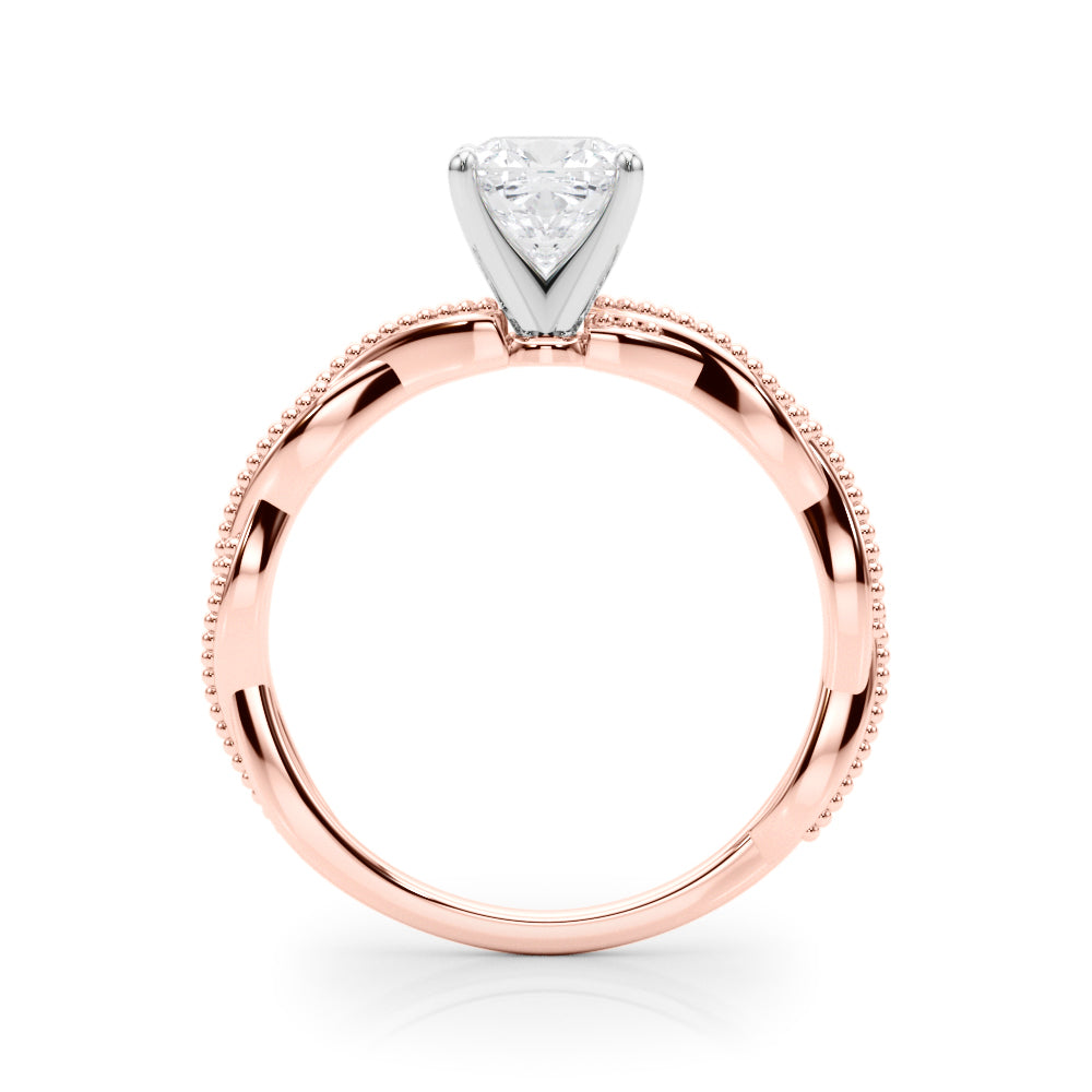 Signature Twisted Engagement Ring Round Diamond Engagement Ring — 9K/18K Gold & Platinum