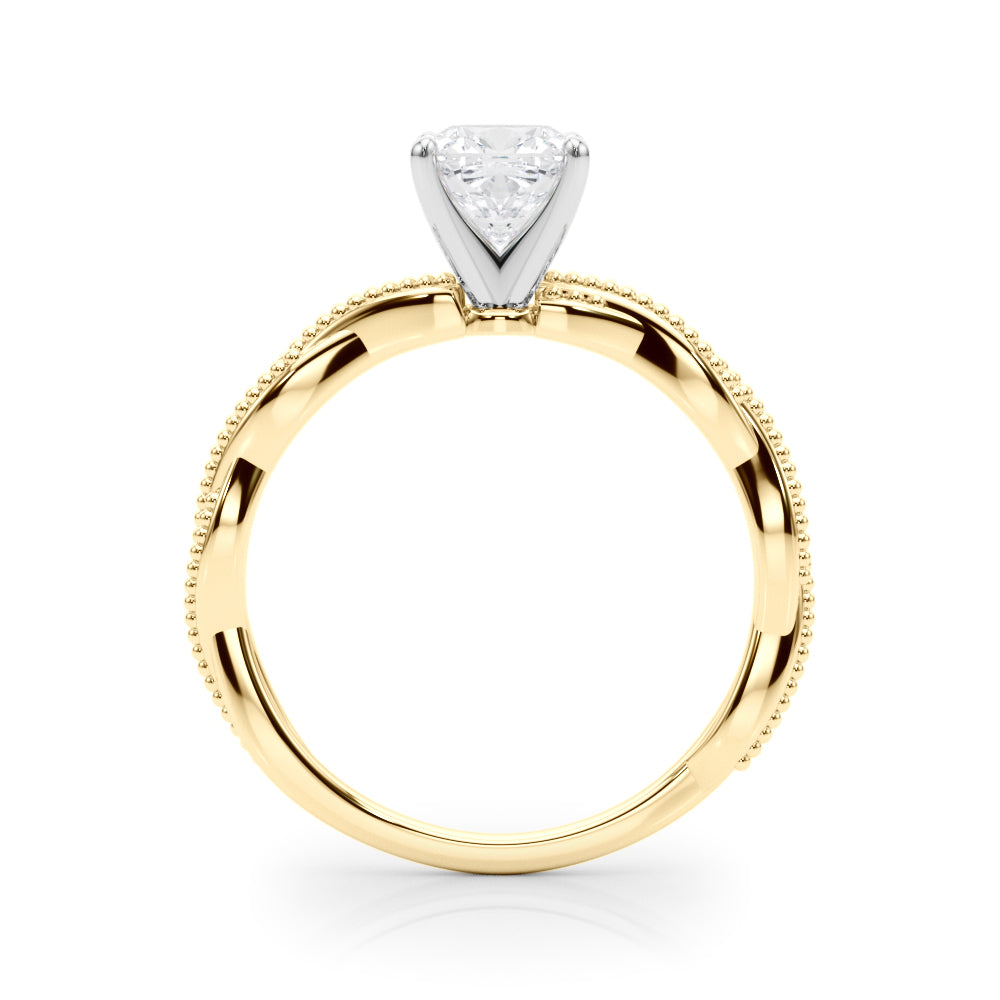 Signature Twisted Engagement Ring Round Diamond Engagement Ring — 9K/18K Gold & Platinum