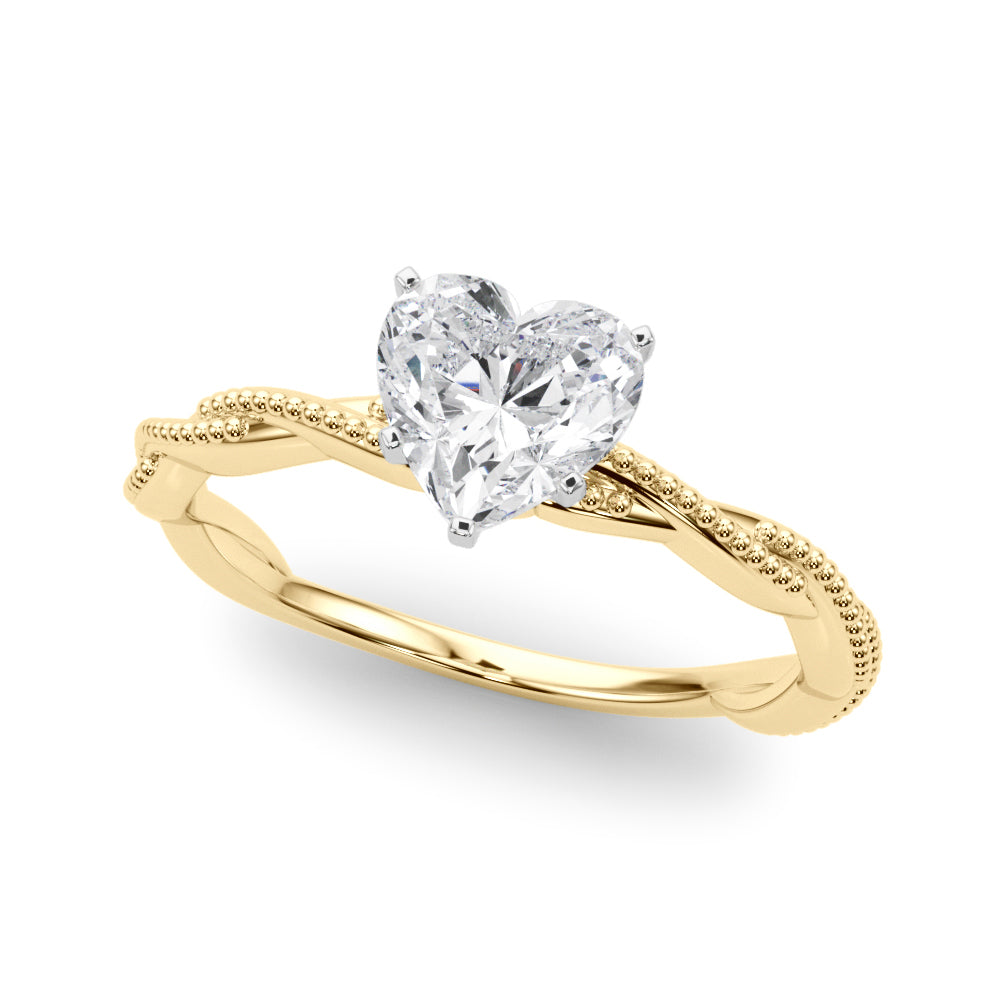 Signature Twisted Engagement Ring Round Diamond Engagement Ring — 9K/18K Gold & Platinum