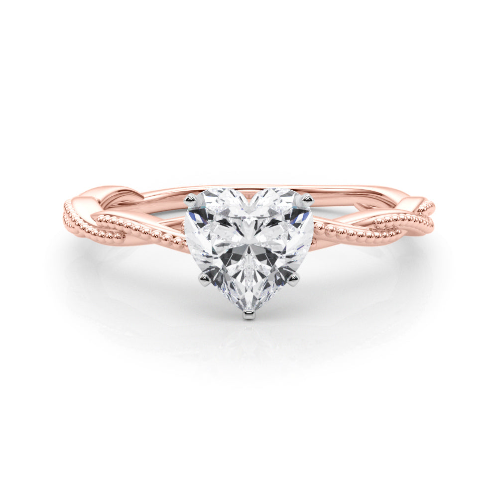 Signature Twisted Engagement Ring Round Diamond Engagement Ring — 9K/18K Gold & Platinum