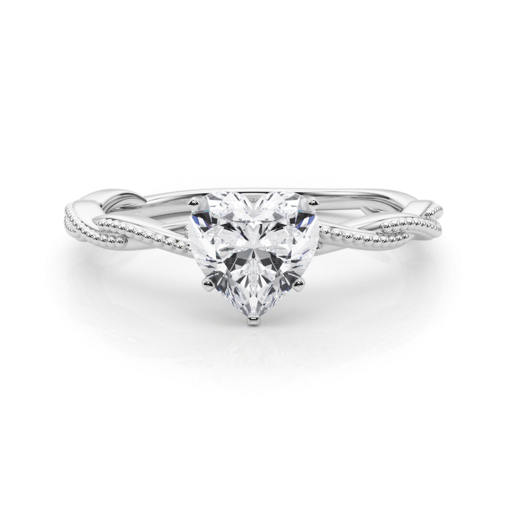 Signature Twisted Engagement Ring Round Diamond Engagement Ring — 9K/18K Gold & Platinum