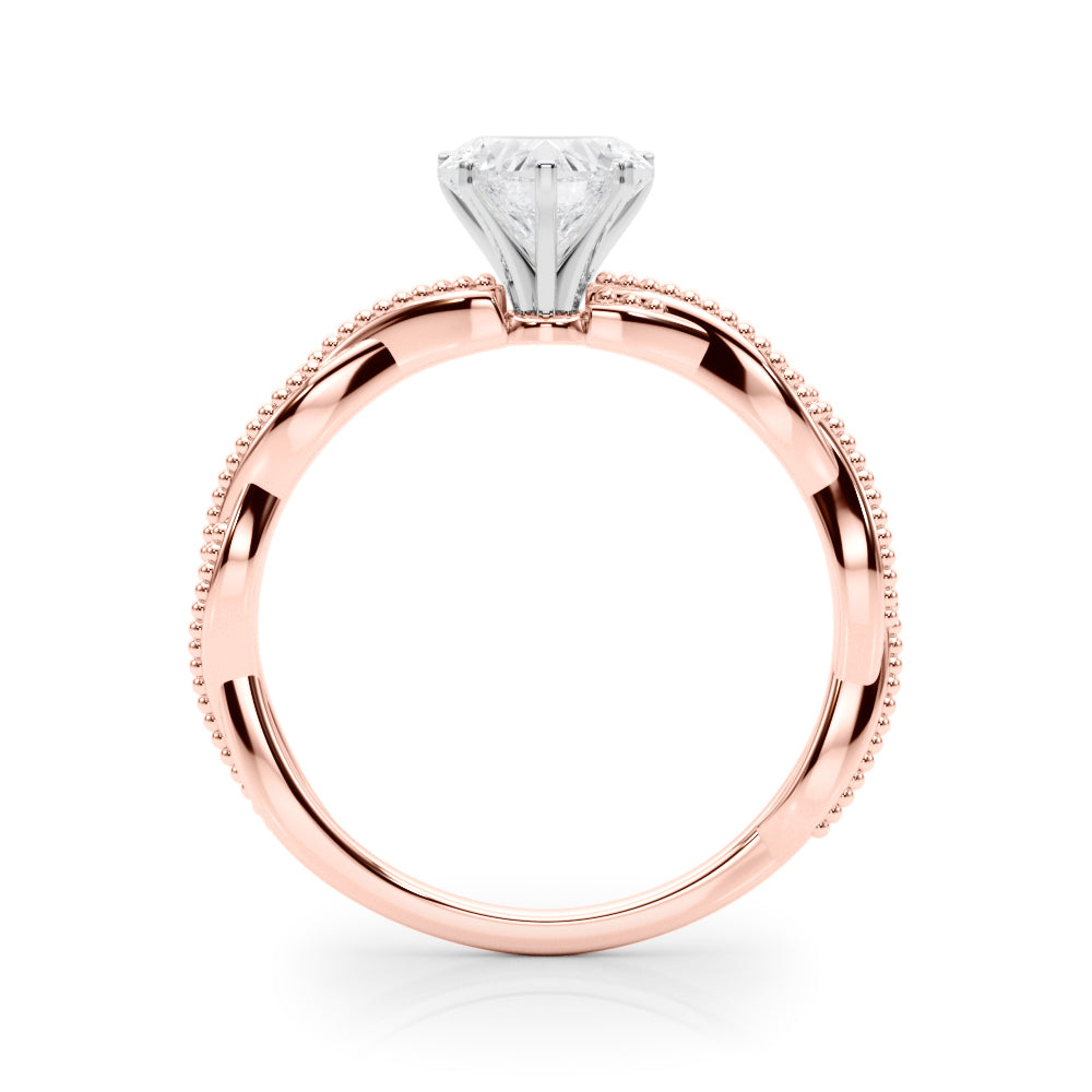 Signature Twisted Engagement Ring Round Diamond Engagement Ring — 9K/18K Gold & Platinum