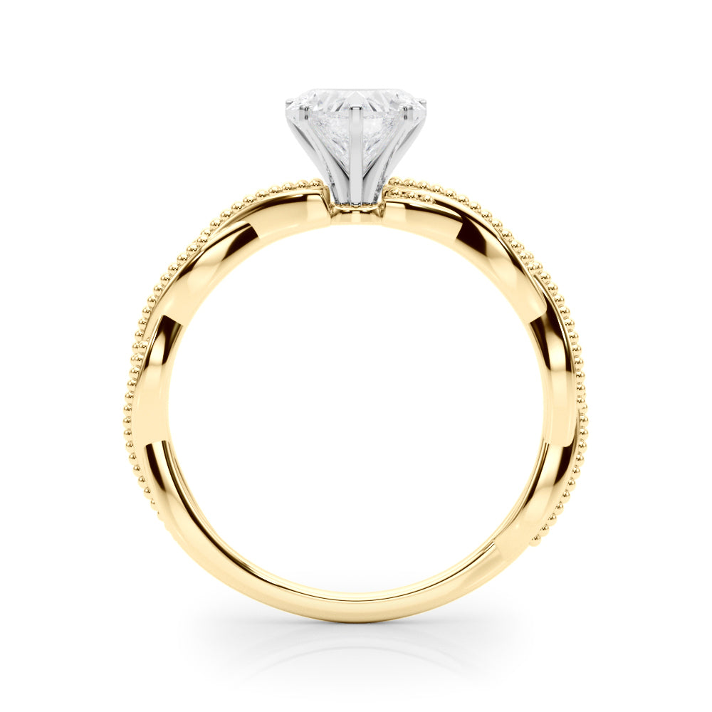 Signature Twisted Engagement Ring Round Diamond Engagement Ring — 9K/18K Gold & Platinum