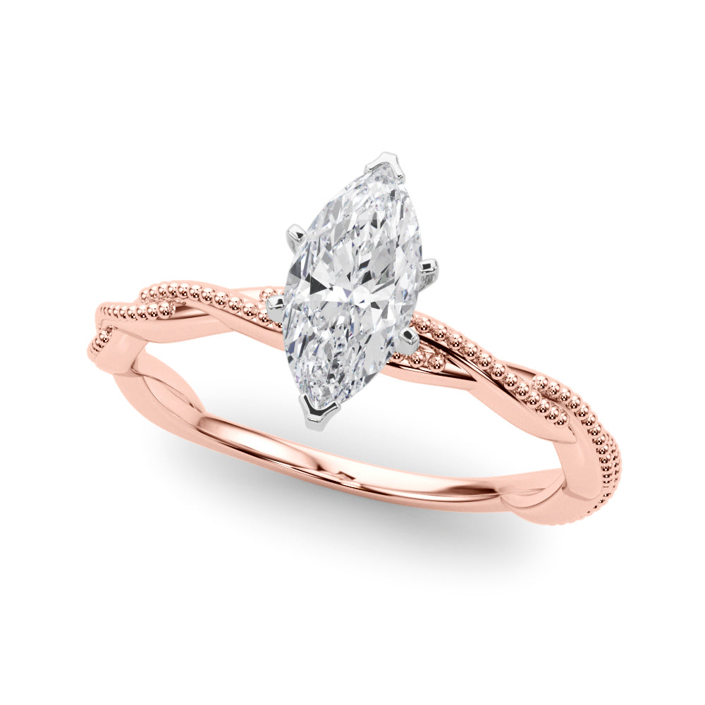 Signature Twisted Engagement Ring Round Diamond Engagement Ring — 9K/18K Gold & Platinum