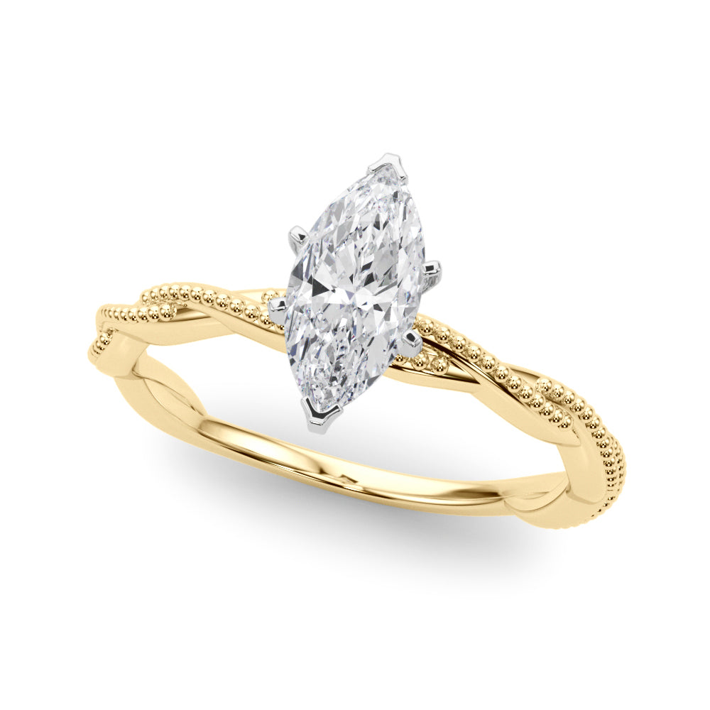 Signature Twisted Engagement Ring Round Diamond Engagement Ring — 9K/18K Gold & Platinum