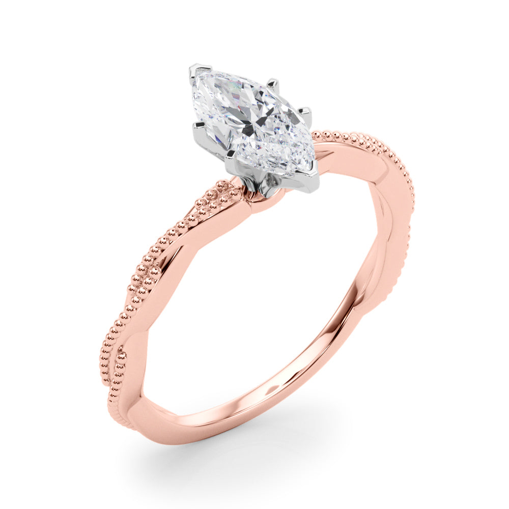 Signature Twisted Engagement Ring Round Diamond Engagement Ring — 9K/18K Gold & Platinum