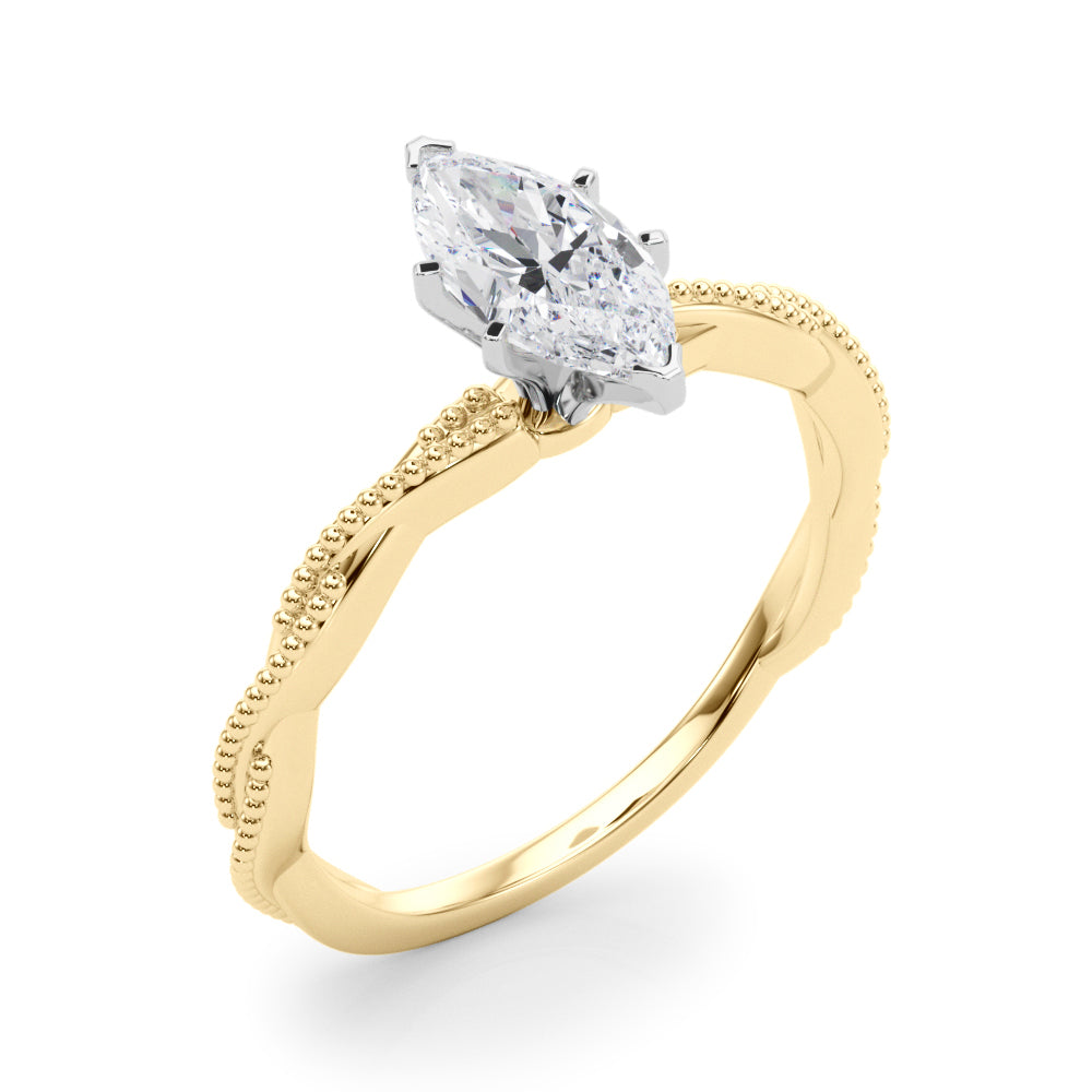 Signature Twisted Engagement Ring Round Diamond Engagement Ring — 9K/18K Gold & Platinum