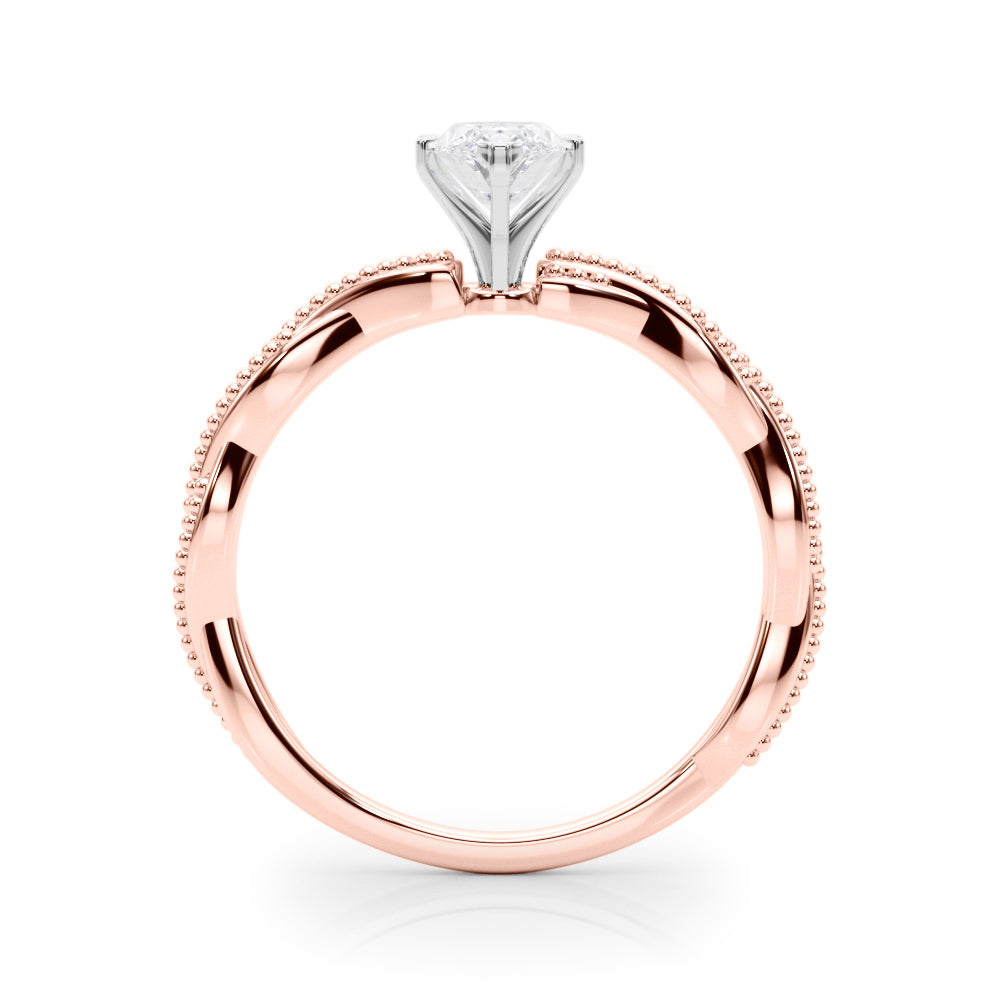 Signature Twisted Engagement Ring Round Diamond Engagement Ring — 9K/18K Gold & Platinum