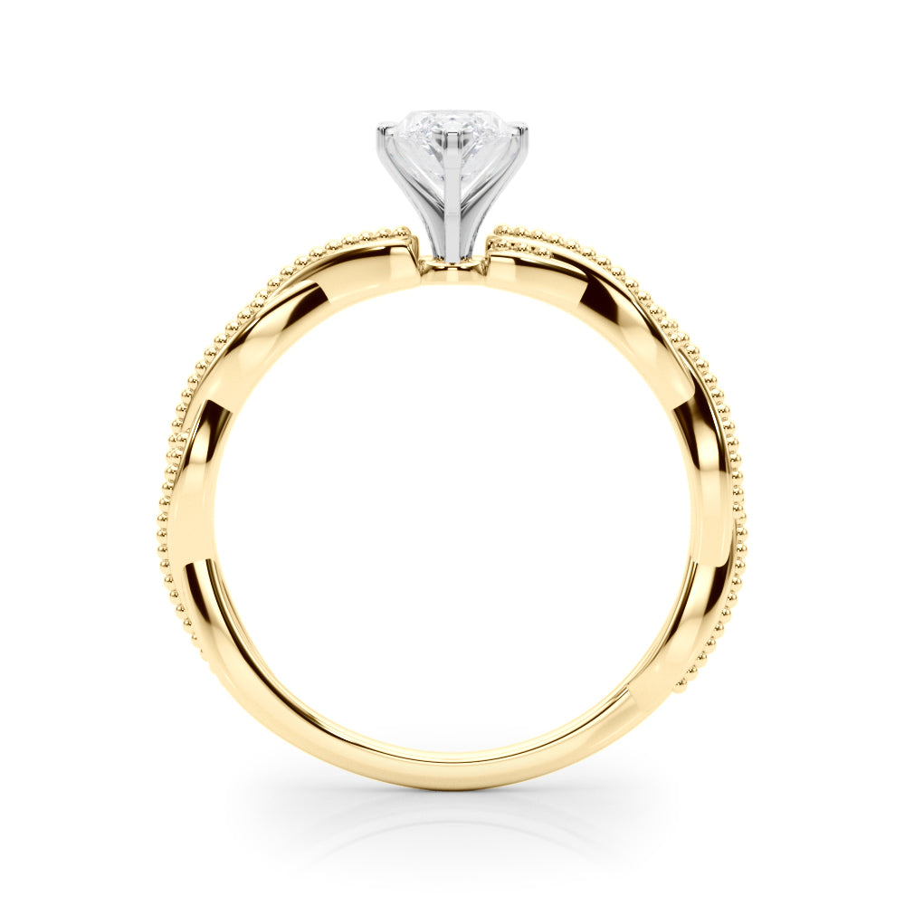 Signature Twisted Engagement Ring Round Diamond Engagement Ring — 9K/18K Gold & Platinum