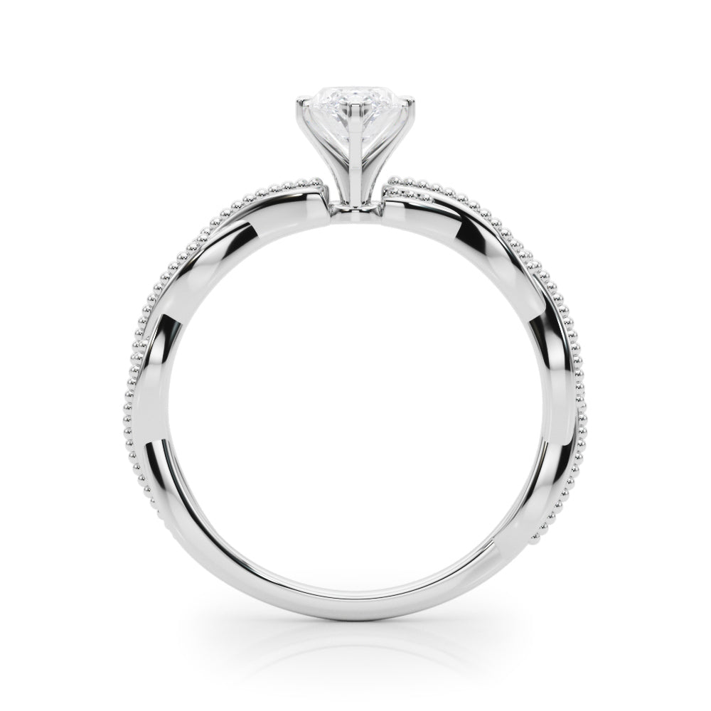 Signature Twisted Engagement Ring Round Diamond Engagement Ring — 9K/18K Gold & Platinum