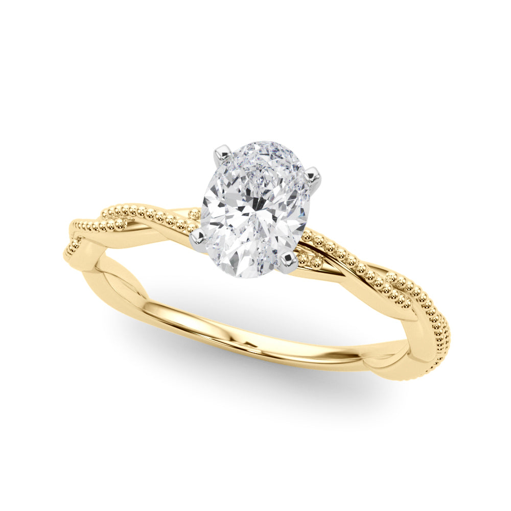 Signature Twisted Engagement Ring Round Diamond Engagement Ring — 9K/18K Gold & Platinum