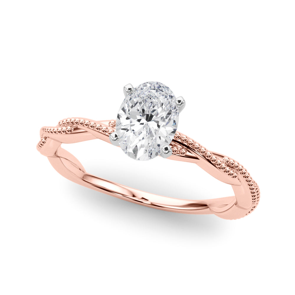 Signature Twisted Engagement Ring Round Diamond Engagement Ring — 9K/18K Gold & Platinum