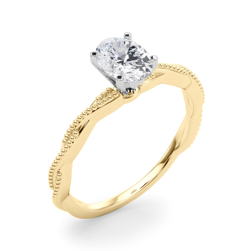 Signature Twisted Engagement Ring Round Diamond Engagement Ring — 9K/18K Gold & Platinum