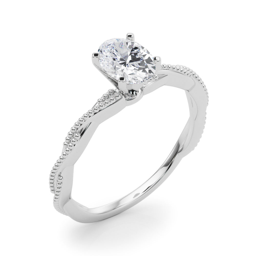 Signature Twisted Engagement Ring Round Diamond Engagement Ring — 9K/18K Gold & Platinum