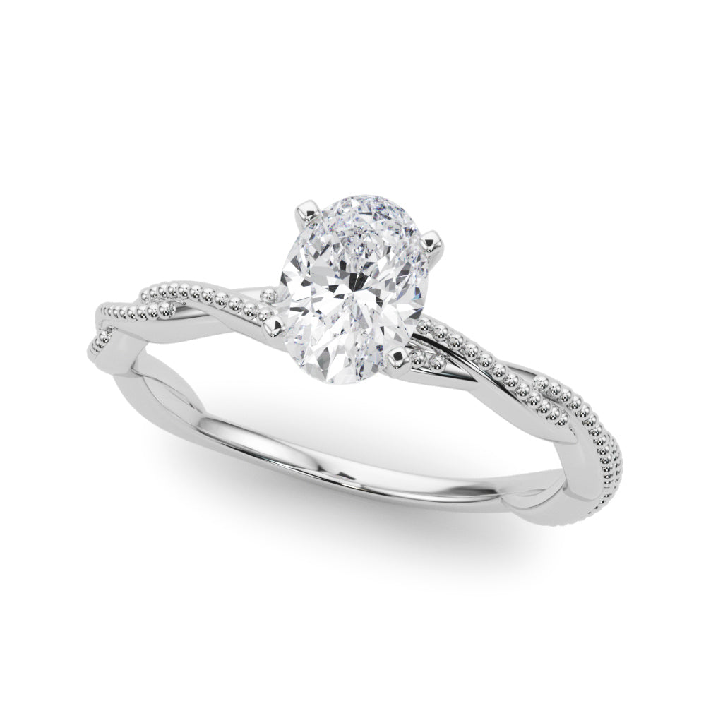 Signature Twisted Engagement Ring Round Diamond Engagement Ring — 9K/18K Gold & Platinum