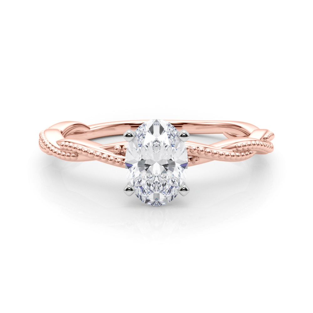 Signature Twisted Engagement Ring Round Diamond Engagement Ring — 9K/18K Gold & Platinum