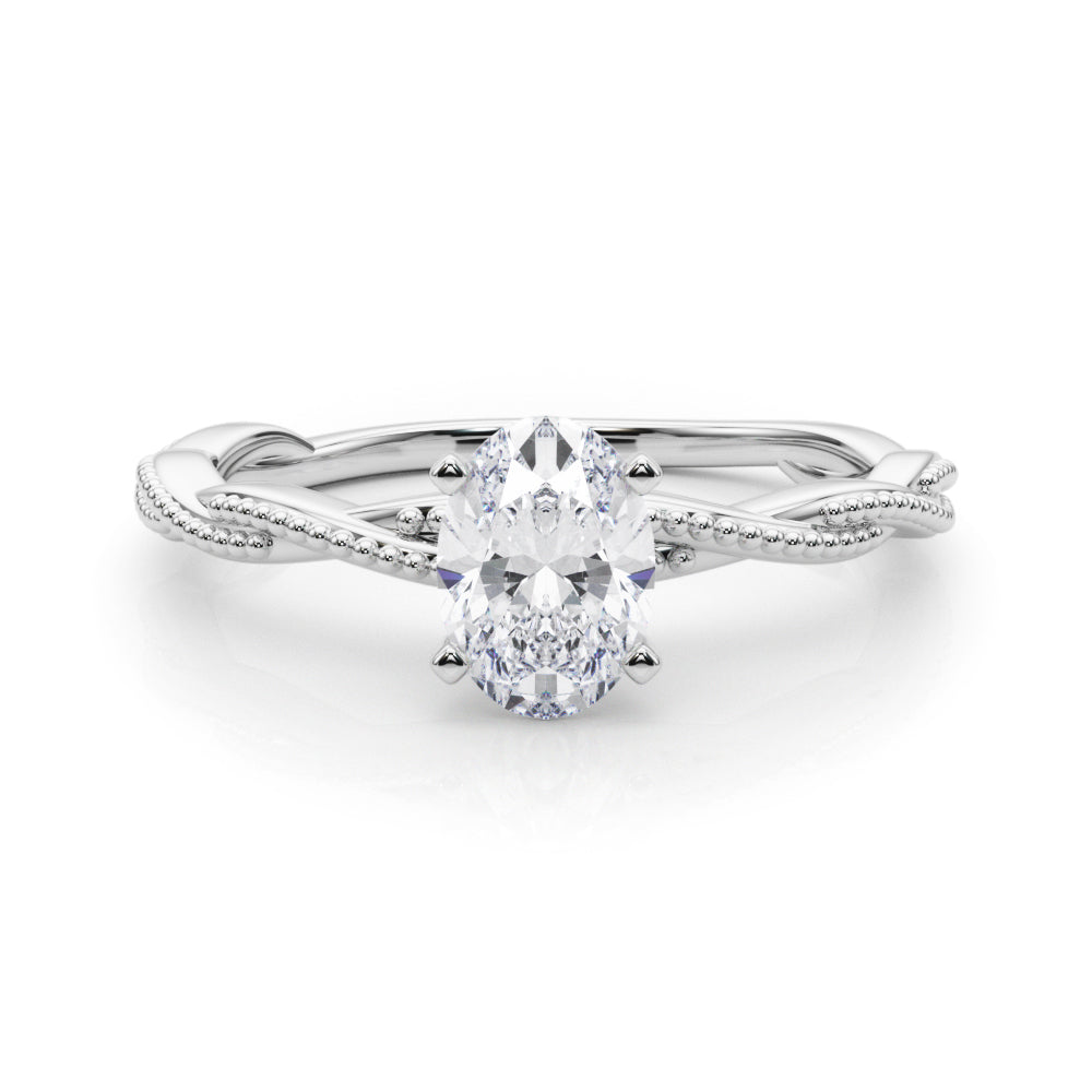 Signature Twisted Engagement Ring Round Diamond Engagement Ring — 9K/18K Gold & Platinum