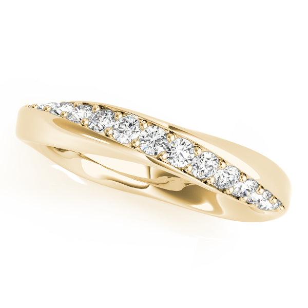 Twisted Prong in Channel Half Eternity Ring in Gold & Platinum