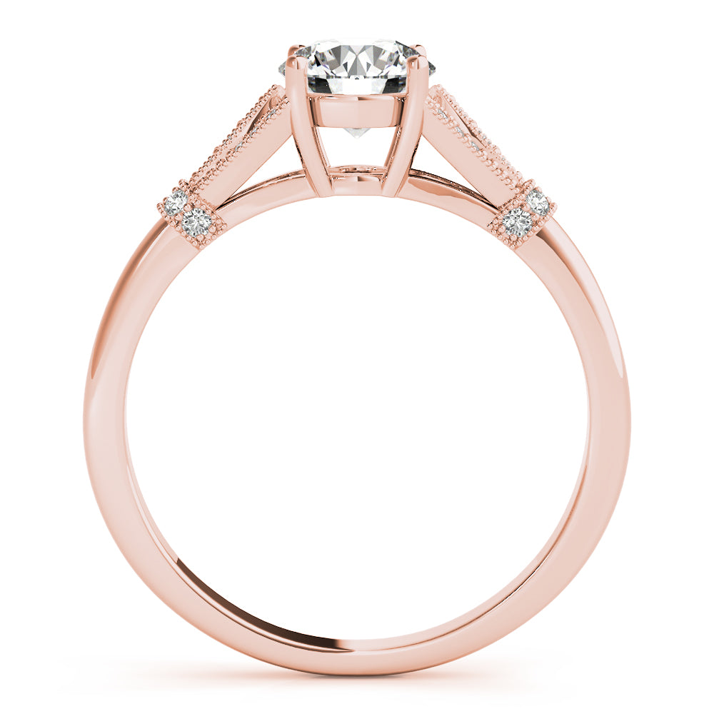 Couture / Color Ring Round Diamond Engagement Ring — 9K/18K Gold & Platinum
