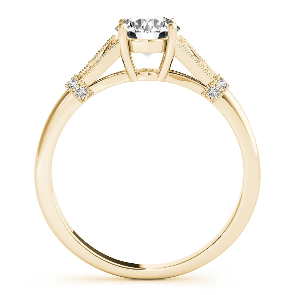 Couture / Color Ring Round Diamond Engagement Ring — 9K/18K Gold & Platinum