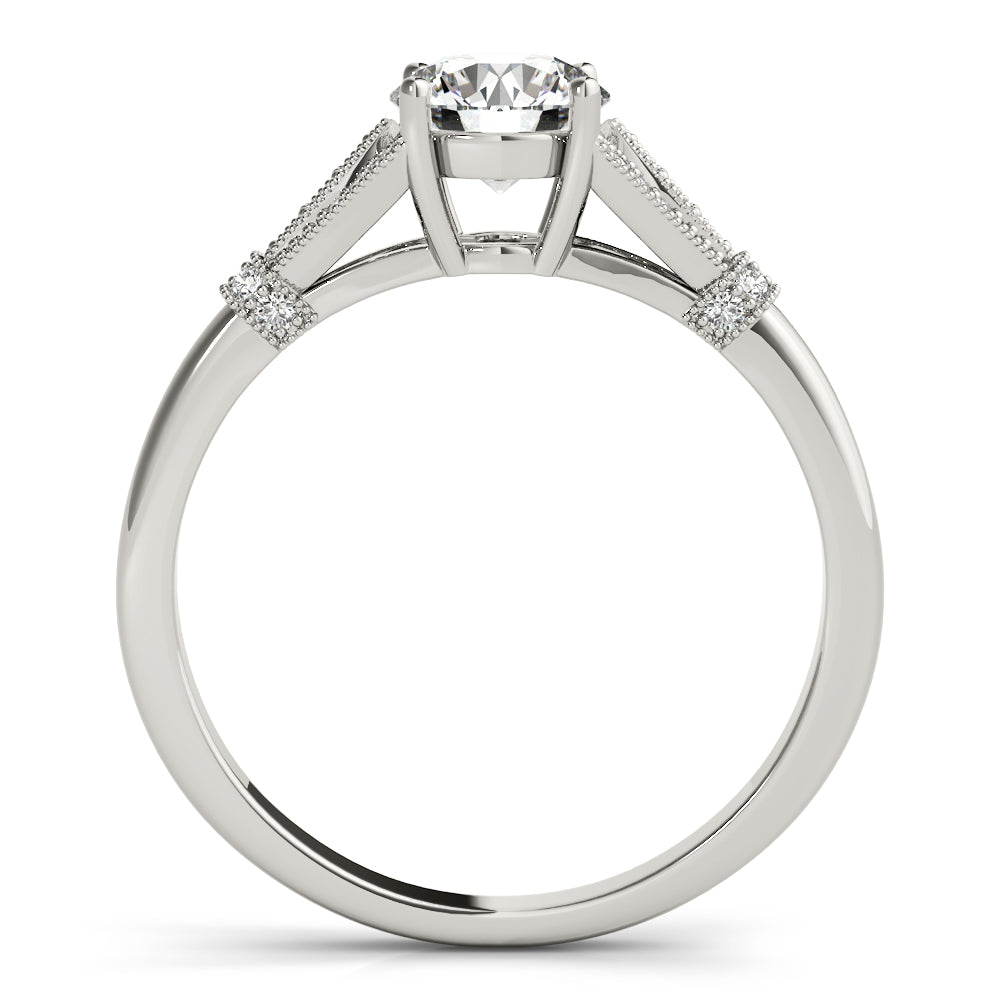 Couture / Color Ring Round Diamond Engagement Ring — 9K/18K Gold & Platinum