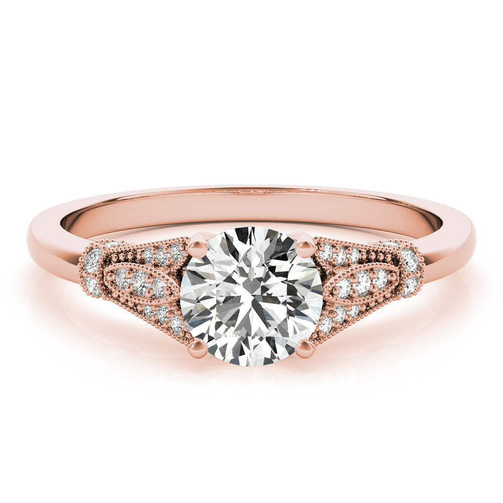Couture / Color Ring Round Diamond Engagement Ring — 9K/18K Gold & Platinum