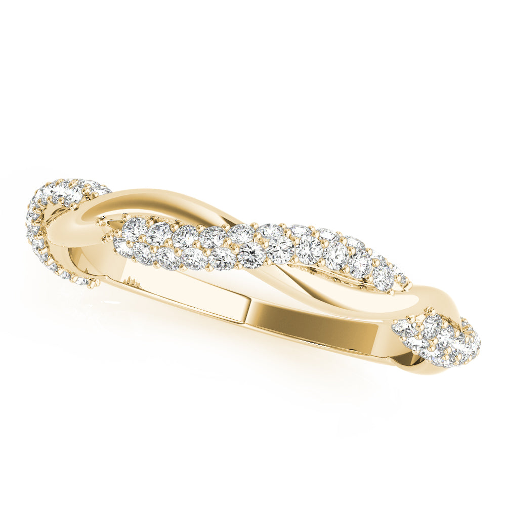 Twisted Pavã© Half Eternity Ring in Gold & Platinum