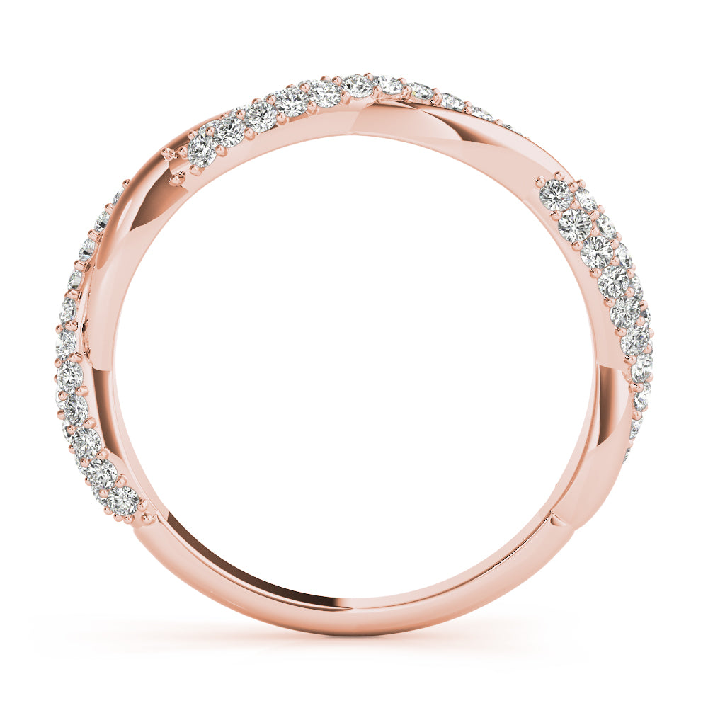 Twisted Pavã© Half Eternity Ring in Gold & Platinum