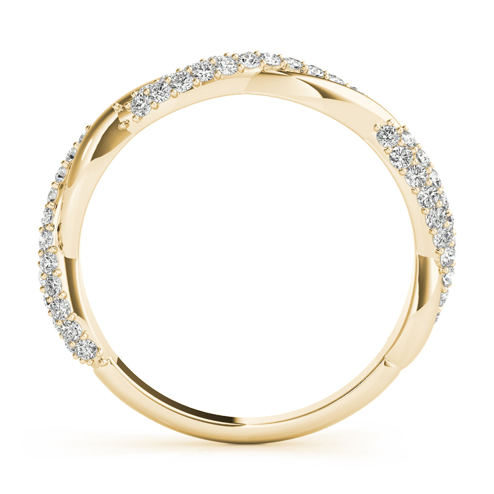 Twisted Pavã© Half Eternity Ring in Gold & Platinum