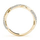 Twisted Pavã© Half Eternity Ring in Gold & Platinum