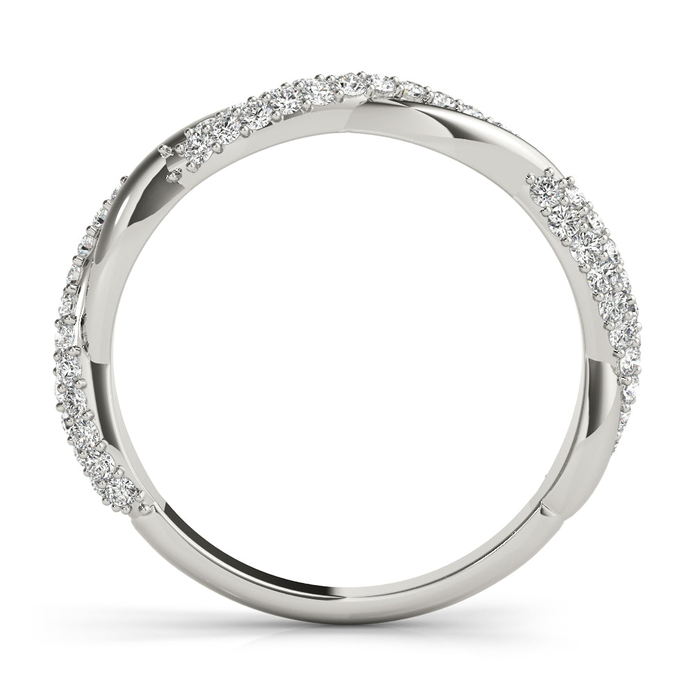 Twisted Pavã© Half Eternity Ring in Gold & Platinum