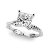 Statement Twisted Shank Engagement Ring Round Diamond Engagement Ring — 9K/18K Gold & Platinum
