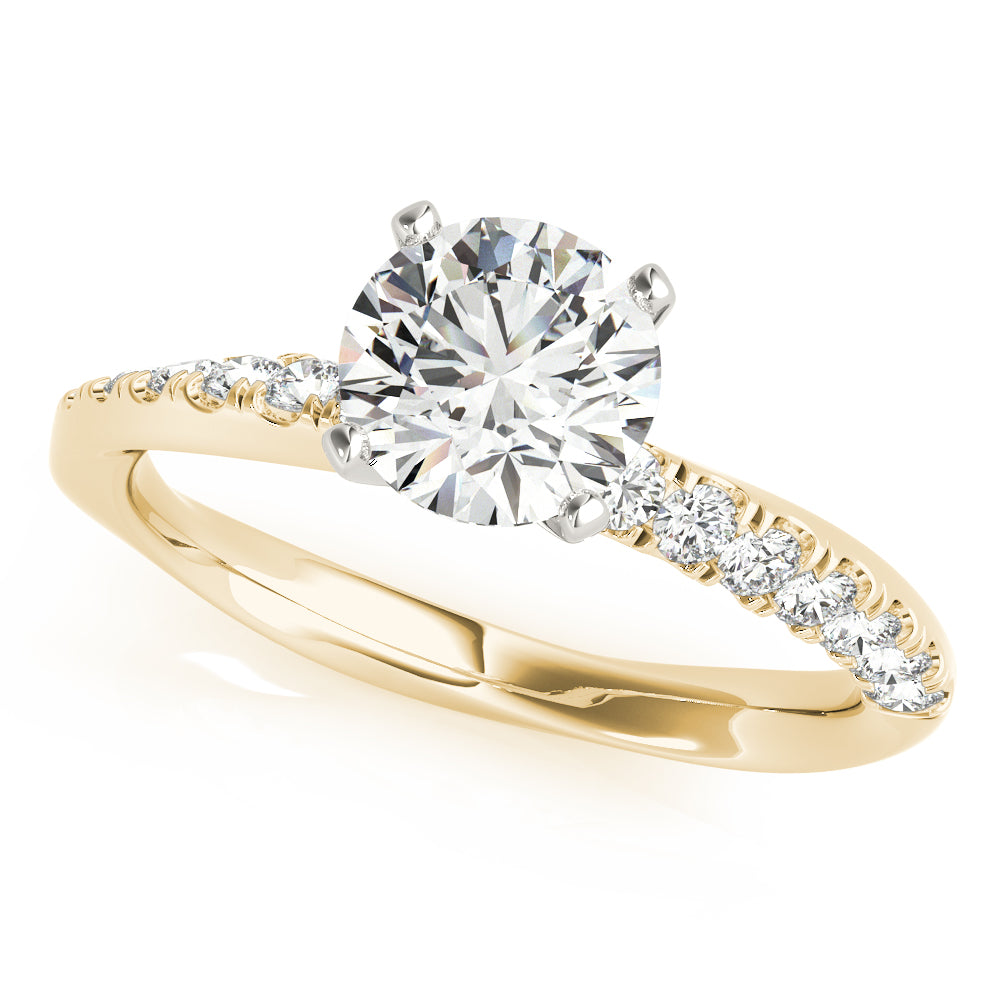 Bespoke Split Prongs Round Diamond Engagement Ring — 9K/18K Gold & Platinum