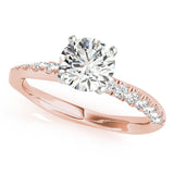 Bespoke Split Prongs Round Diamond Engagement Ring — 9K/18K Gold & Platinum