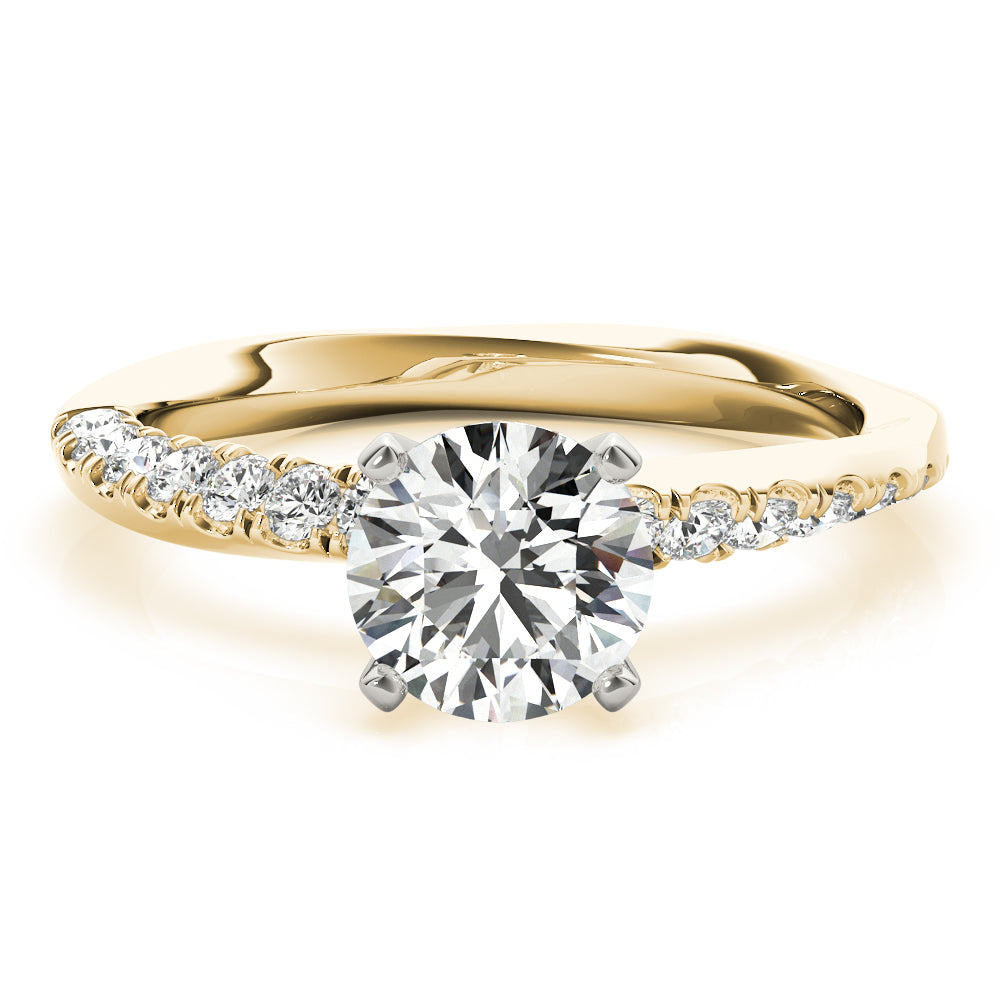 Bespoke Split Prongs Round Diamond Engagement Ring — 9K/18K Gold & Platinum