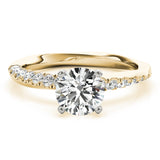 Bespoke Split Prongs Round Diamond Engagement Ring — 9K/18K Gold & Platinum